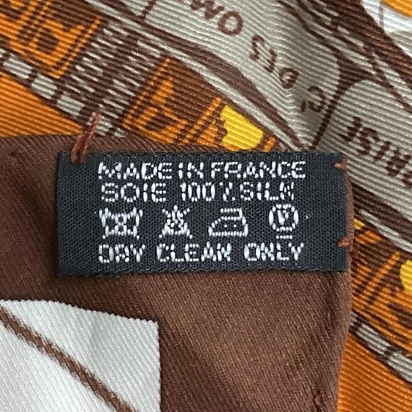 HERMES Carre 70 - Orange Dark Brown Multi Scarf 208-072325 - Picture 5 of 5